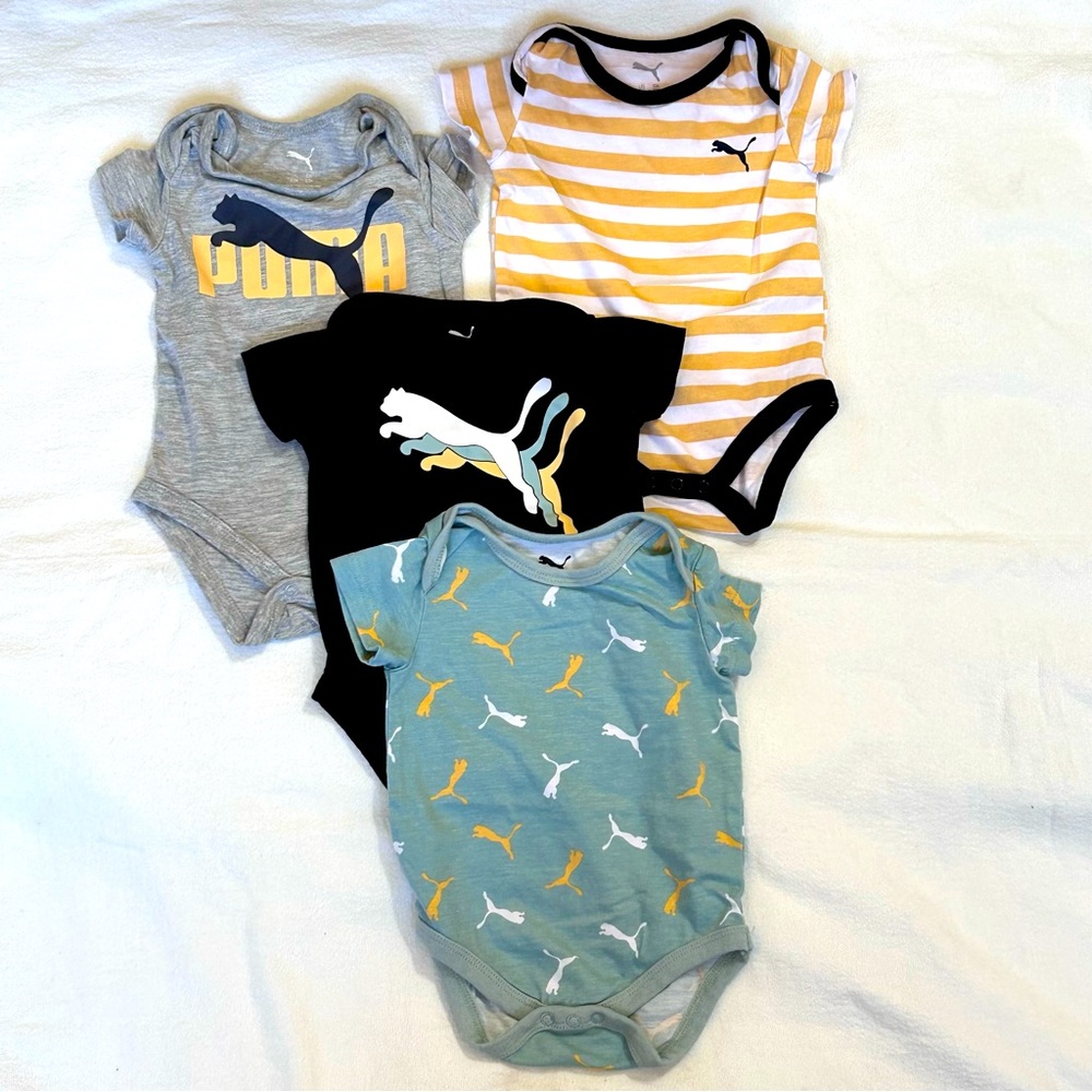 Puma Baby Boys’ Onesies Bundle / Lot of 4 0-3 month NWOT